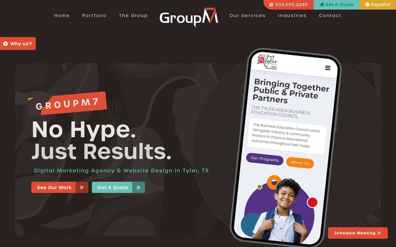 The GroupM7 Design homepage